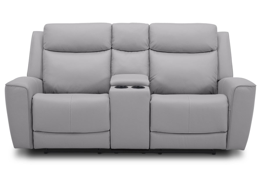 Kuka Tahoe Silver Dual Power Reclining Console Loveseat
