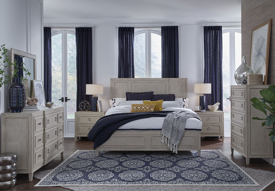 Magnussen Sheridan King Bed With Dresser and Mirror