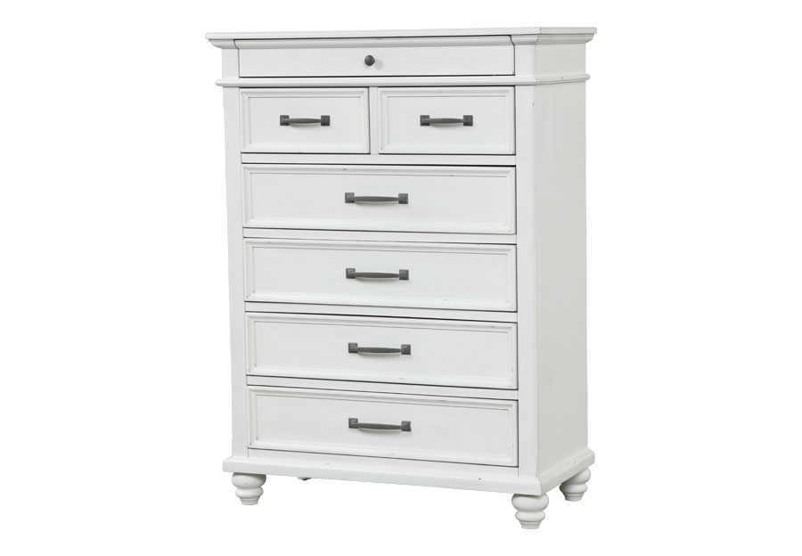 Lifestyles Cape Cod White 7 Drawer Chest