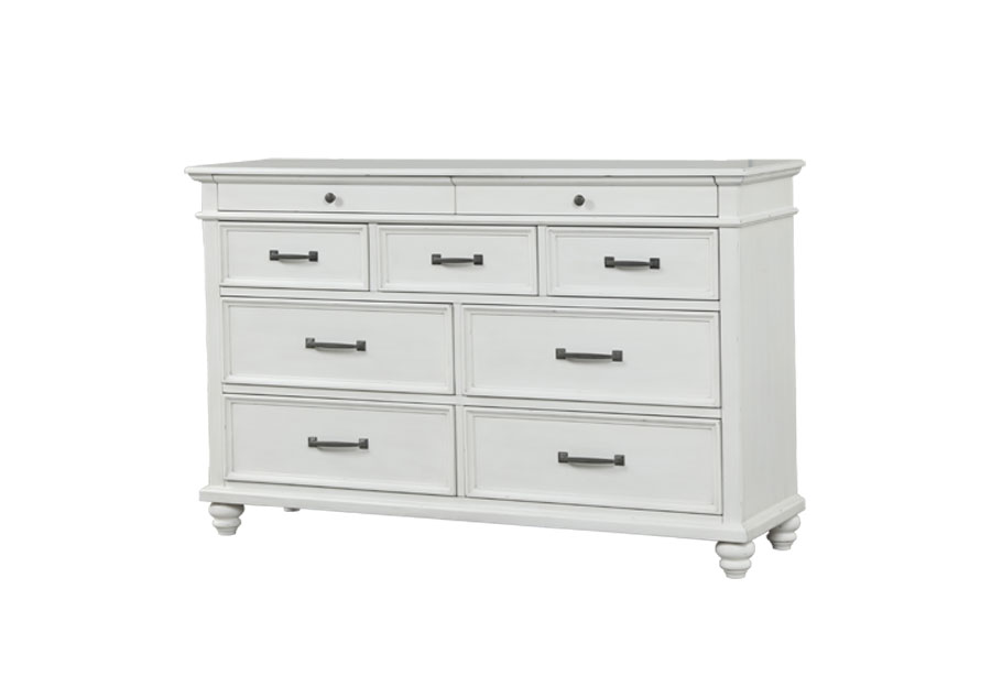 Lifestyles Cape Cod White 9 Drawer Dresser