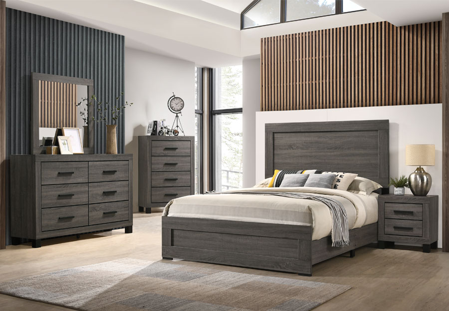 Lifestyle Midtown Grey Twin Bed, Dresser, and Mirror