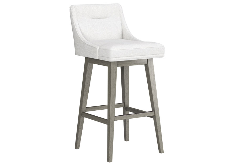 Hillsdale Swivel Adjustable Height Salt Tapered Barstool with Gray Wash Base