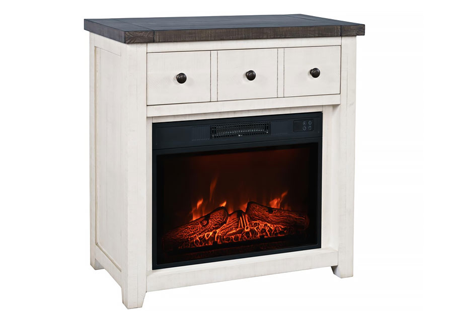 Jofran Madison County Vintage White 32inch Fireplace