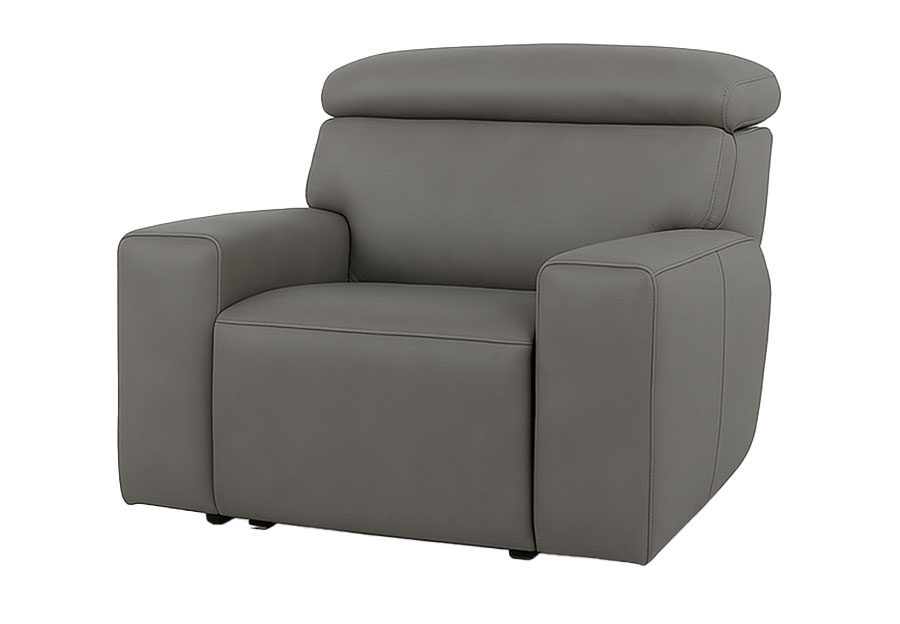 Cheers Nash Smoke Dual Power Recliner Leather Match