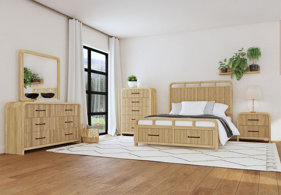 Elements Ridgemont Full Storage Bed, Dresser and Mirror