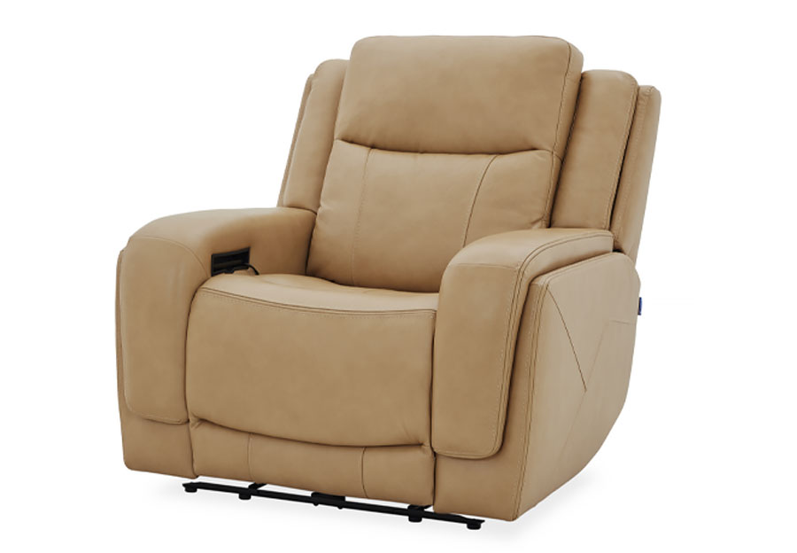 Kuka Zenith Sand Leather Match Dual Power Recliner with Immersive Sound
