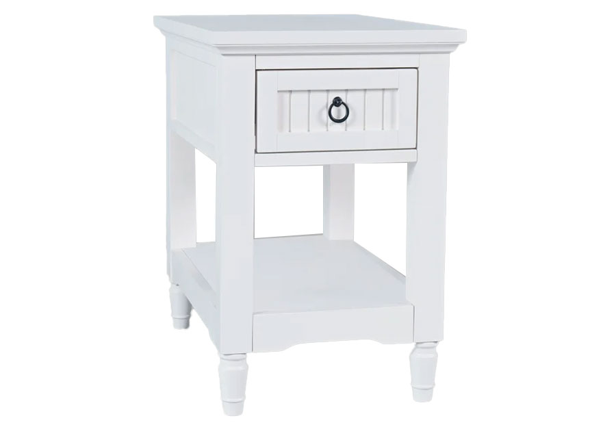 Jofran Westport White Leg Chairside Table