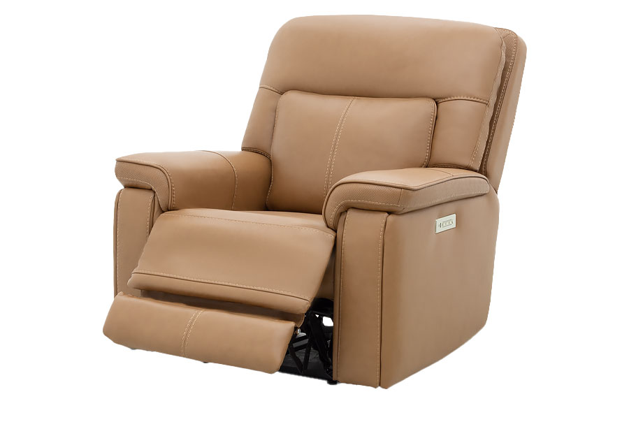 Moto Motion Zenith Butternut Leather Match Triple Power Recliner with Immersive Sound