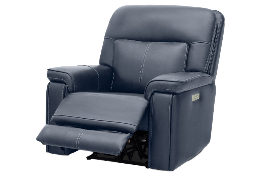 Moto Motion Zenith Ocean Leather Match Triple Power Recliner with Immersive Sound