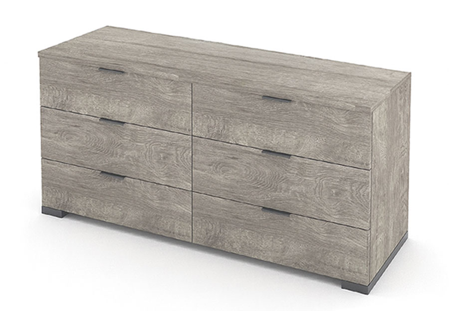 NCA Design Monaco Glossy Grey Six Drawer Dresser