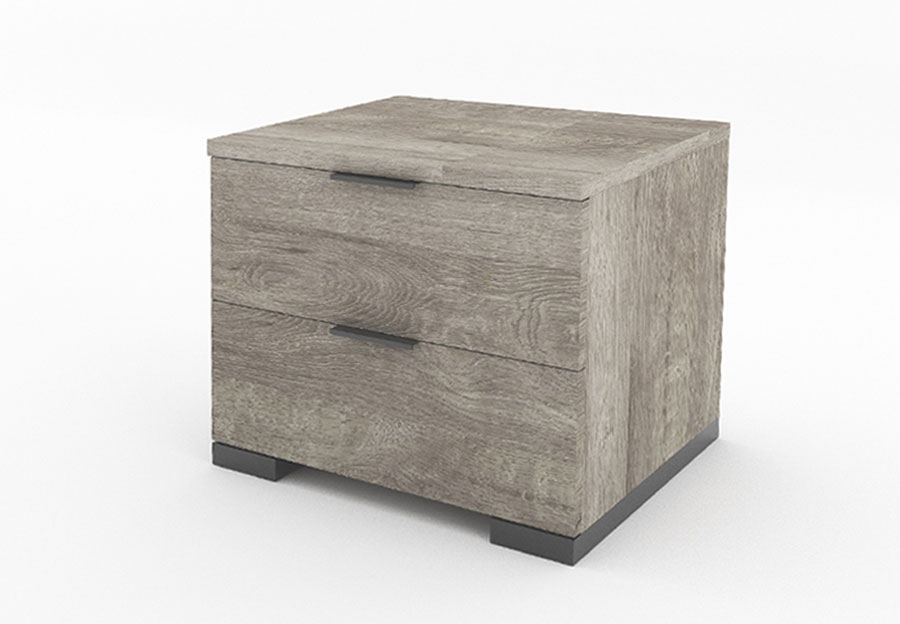 NCA Design Monaco Glossy Grey Two Drawer Nightstand