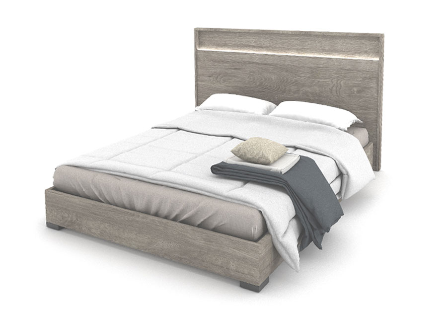 NCA Design Monaco Glossy Grey Queen Bed