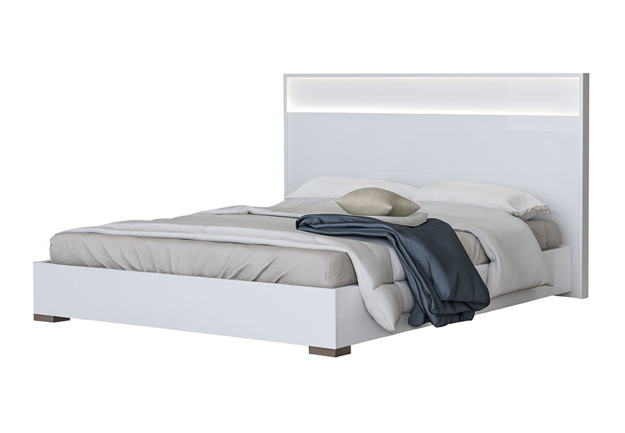 NCA Design Monaco Glossy White King Bed