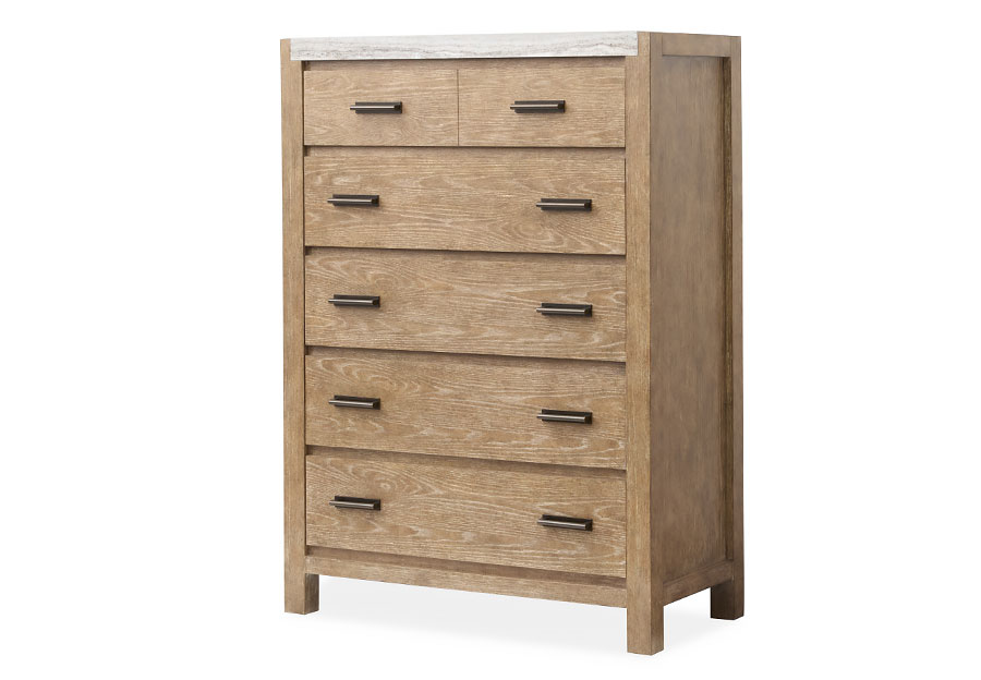 Magnussen Plum Creek Five Drawer Chest With Marble Top