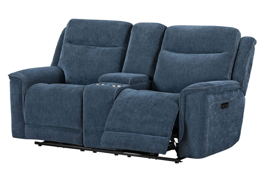 Vogue Baywood Cobalt Dual Power Console Loveseat