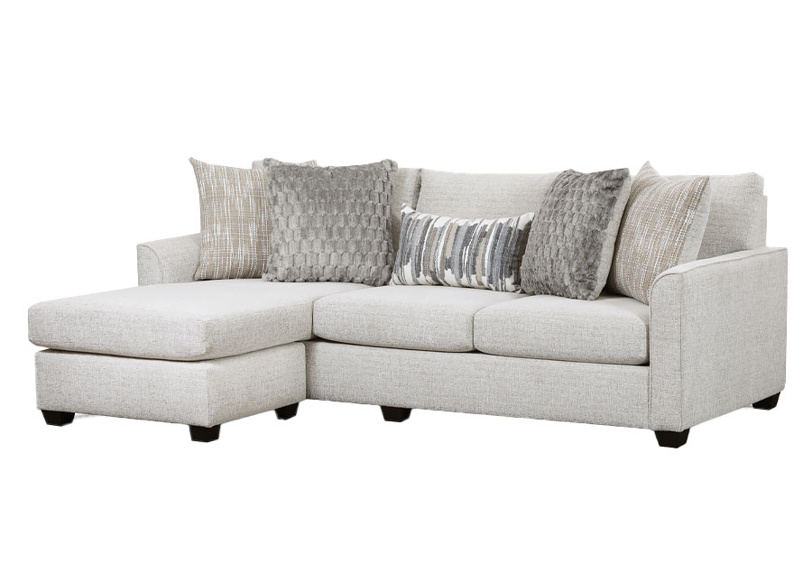 Behold Irving Cream Chaise Sofa With Dropdown Table