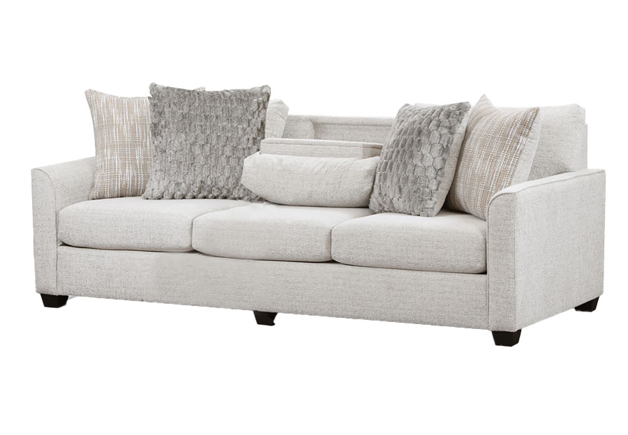 Behold Irving Cream Sofa With Dropdown Table
