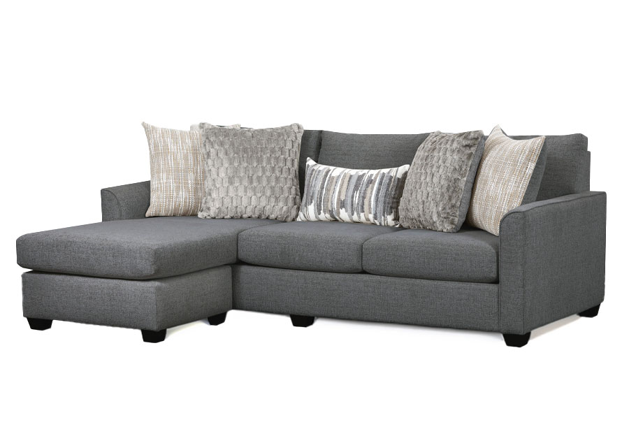 Behold Irving Charcoal Chaise Sofa With Dropdown Table