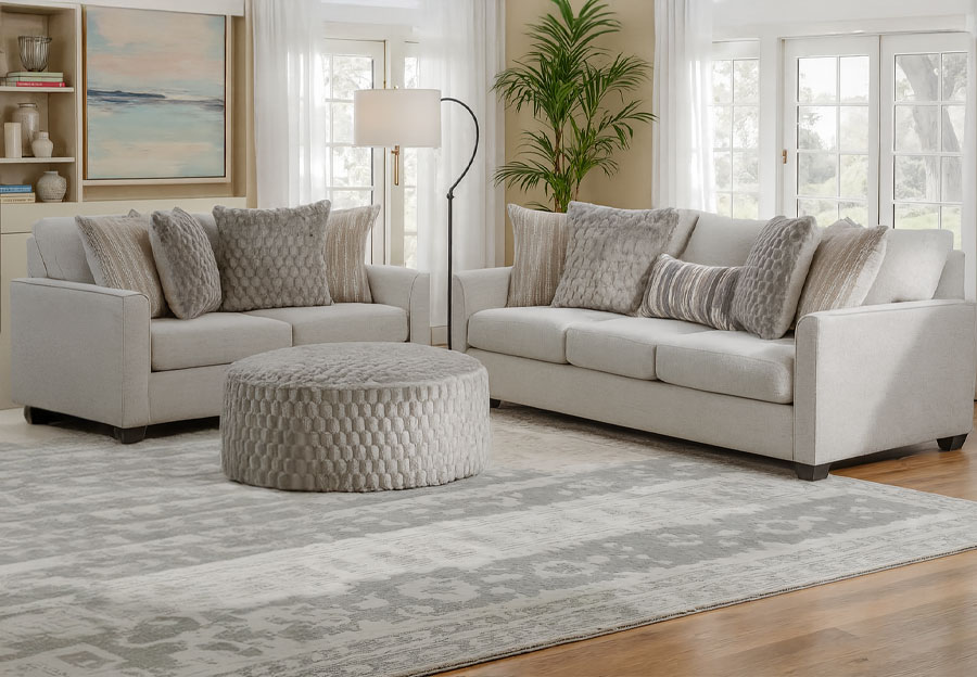 Behold Irving Cream Sofa and Loveseat