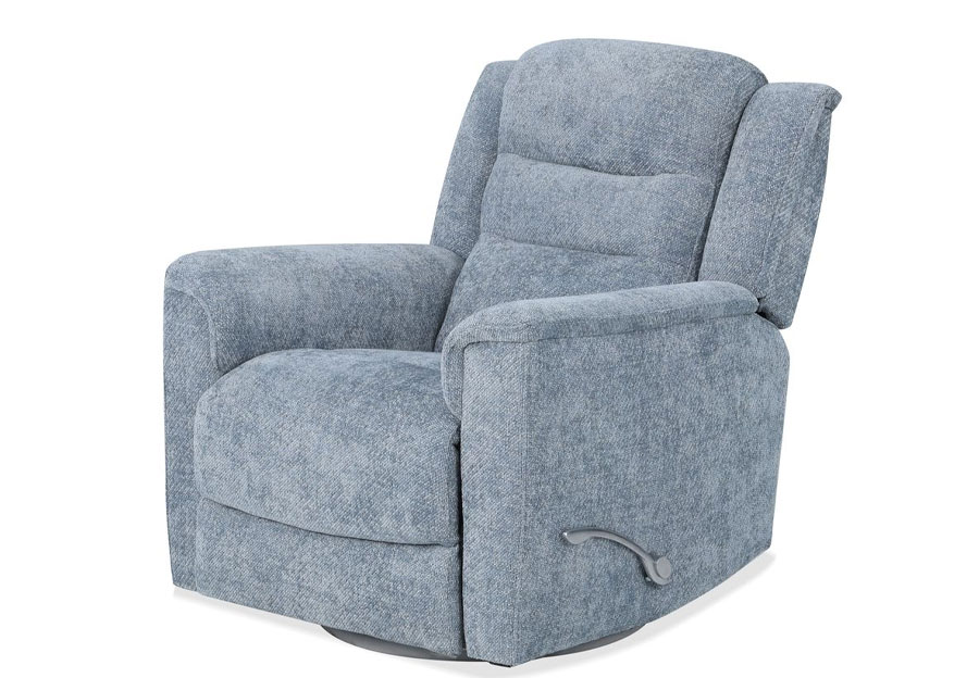 Cheers Bennett Light Blue Swivel Glider Recliner