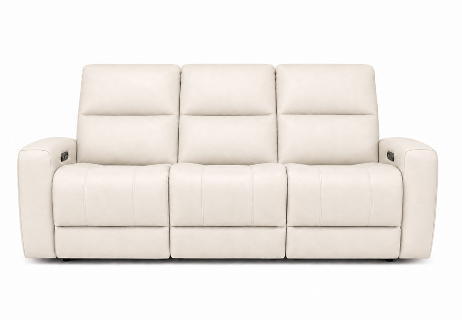 Cheers Shoreline Alabaster Leather Match Triple Zero Power Motion Sofa