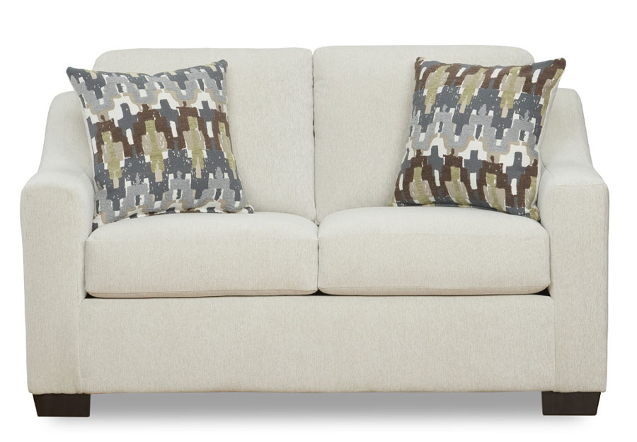 Affordable Pearson Ecru Loveseat With Accent Pillows