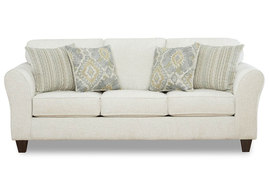 Affordable Giggles Parchment Sofa With Accent Pillows