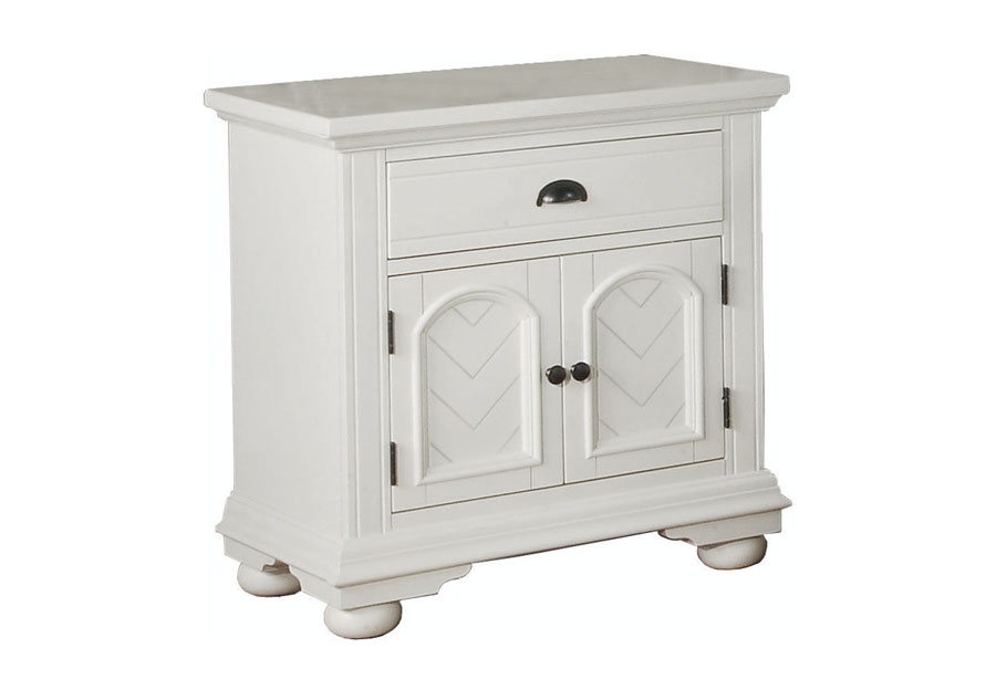 Elements Brook White Two-Door Nightstand